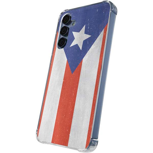 Puerto Rico Flag Distressed Galaxy A35 5G Clear Case